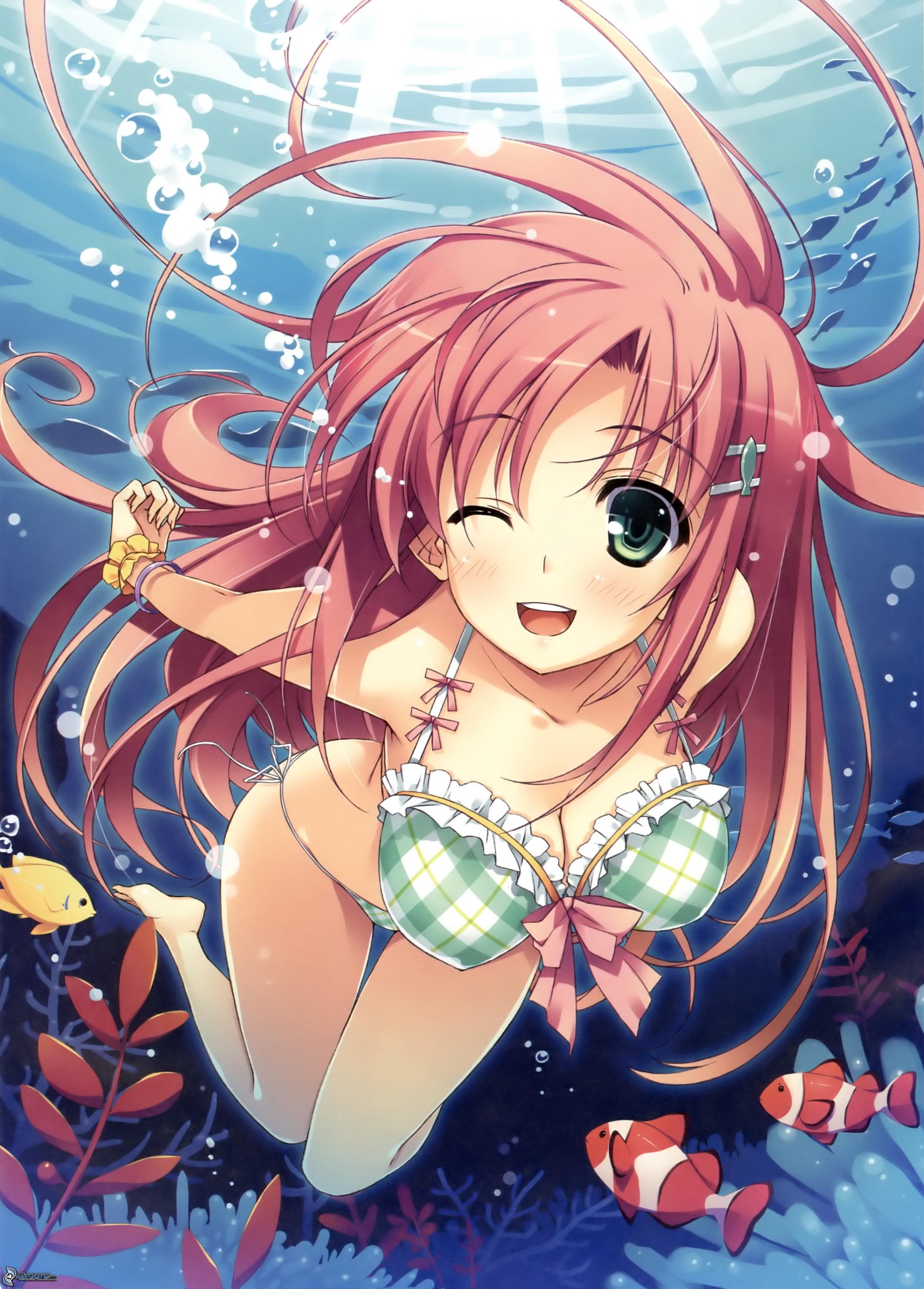 Fantasy Ocean Adventures Anime Girl Swimming With the Fish -  Hong Kong